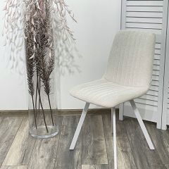 Стул ELVIS WZ2042-18 белая галька фактурный велюр / белый каркас М-City в Снежинске - snezhinsk.mebel24.online | фото