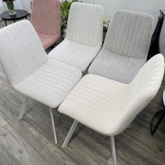 Стул ELVIS WZ2042-18 белая галька фактурный велюр / белый каркас М-City в Снежинске - snezhinsk.mebel24.online | фото 6