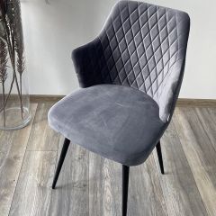 Стул HERMAN 360 град. СЕРЫЙ #27, велюр / черный каркас М-City в Снежинске - snezhinsk.mebel24.online | фото