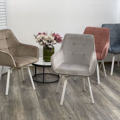 Стул MAVERICK 360 град. поворот. BLUVEL-40 BEIGE/ белый каркас, М-City в Снежинске - snezhinsk.mebel24.online | фото 3