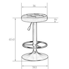 Табурет барный DOBRIN BRUNO LM-5008 (белый) в Снежинске - snezhinsk.mebel24.online | фото 2