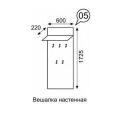 Вешалка настенная София 5 в Снежинске - snezhinsk.mebel24.online | фото 2