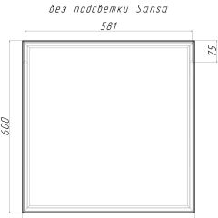 Зеркало Corsica 600х600 black без подсветки Sansa (SB1064Z) в Снежинске - snezhinsk.mebel24.online | фото 4
