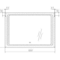 Зеркало Galaxy 100 alum с подсветкой Sansa (SG1008Z) в Снежинске - snezhinsk.mebel24.online | фото 7