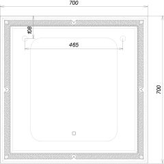 Зеркало Паликир 700х700 с подсветкой Домино (GL7051Z) в Снежинске - snezhinsk.mebel24.online | фото 6