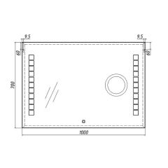 Зеркало Quadro 100 alum (линза) с подсветкой Sansa (SQL1030Z) в Снежинске - snezhinsk.mebel24.online | фото 8