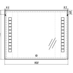 Зеркало Quadro 90 alum с подсветкой Sansa (SQ1018Z) в Снежинске - snezhinsk.mebel24.online | фото 7