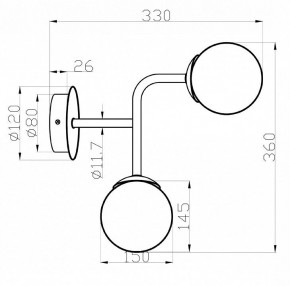 Бра Maytoni Erich MOD221-WL-02-G в Снежинске - snezhinsk.mebel24.online | фото 3