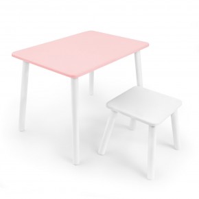 Детский комплект стол и табурет Rolti Baby (розовая столешница/белое сиденье/белые ножки) в Снежинске - snezhinsk.mebel24.online | фото