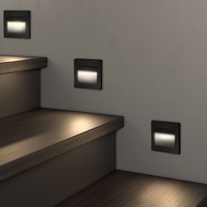 DK3050-BK Светильник встраиваемый в стену, IP 20, LED 3000, 1 Вт, черный пластик в Снежинске - snezhinsk.mebel24.online | фото 3