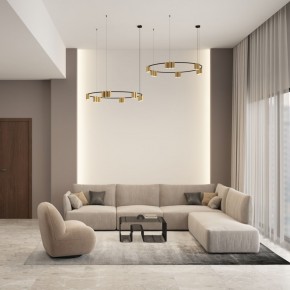 DK4067-BK+SG Подвесной светильник ORBIT, IP20, 15xGU10 LED, до 15 Вт, черный + сатинированное золото, алюминий в Снежинске - snezhinsk.mebel24.online | фото 4