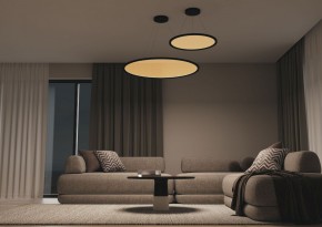 DK6616-BK Подвесной горизонтальный светильник Veil со светодиодом H900 d600 220V 48W 3000-6000K IP20 черный алюминий в Снежинске - snezhinsk.mebel24.online | фото 5