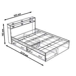 Камелия Кровать с ящиками 0900, цвет дуб сонома, ШхГхВ 93,5х217х78,2 см., сп.м. 900х2000 мм., без матраса, основание есть в Снежинске - snezhinsk.mebel24.online | фото 6