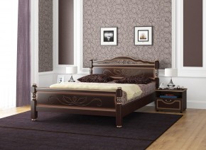 КАРИНА-5 Кровать из массива 1400 (Темный орех) в Снежинске - snezhinsk.mebel24.online | фото