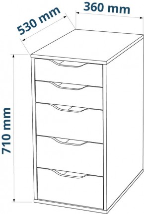 Комод Ингар белый с пятью выдвижными ящиками в Снежинске - snezhinsk.mebel24.online | фото 3