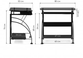 Компьютерный стол Glen 80х52х76 black в Снежинске - snezhinsk.mebel24.online | фото 2