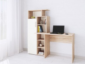 Компьютерный Стол Квартет-7 Дуб сонома/Белый в Снежинске - snezhinsk.mebel24.online | фото