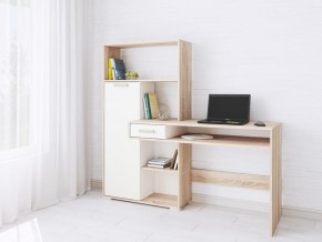 Компьютерный стол Квартет-8 дуб сонома/белый в Снежинске - snezhinsk.mebel24.online | фото