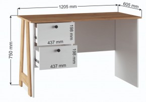 Компьютерный стол Теодора белый / крафт золотой в Снежинске - snezhinsk.mebel24.online | фото 3