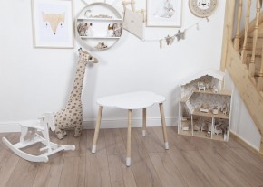 Комплект детский стол ОБЛАЧКО и стул ЗВЕЗДА ROLTI Baby (белая столешница/белое сиденье/береза ножки) в Снежинске - snezhinsk.mebel24.online | фото