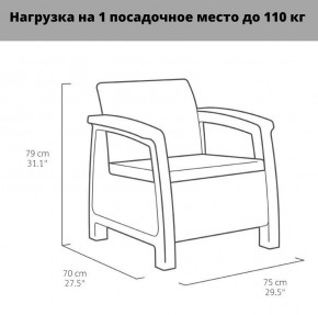 Комплект мебели Корфу Рест (Corfu Rest - without table) графит в Снежинске - snezhinsk.mebel24.online | фото 3