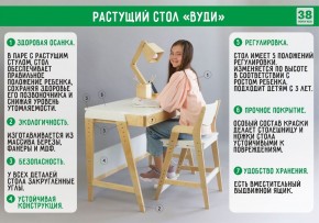 Комплект растущий стол и стул с чехлом 38 попугаев «Вуди» (Белый, Белый, Беж) в Снежинске - snezhinsk.mebel24.online | фото