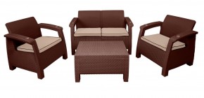Комплект уличной мебели Yalta Premium Terrace Set (Ялта) шоколадый (+подушки под спину) в Снежинске - snezhinsk.mebel24.online | фото