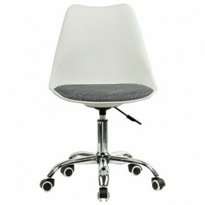 Кресло стул BRABIX "Eames MG-310 CH", хром, пластик белый, ткань серая, 532924 в Снежинске - snezhinsk.mebel24.online | фото 1