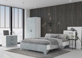Кровать 1,6 VICTOR + основание (Белый-Бетон) в Снежинске - snezhinsk.mebel24.online | фото 4