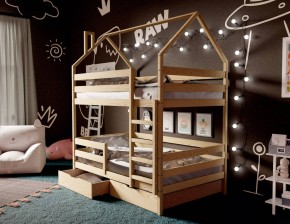 Кровать-домик двухъярусная 80*160 без покраски в Снежинске - snezhinsk.mebel24.online | фото