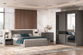 Кровать двойная №4 с основанием (Серый) в Снежинске - snezhinsk.mebel24.online | фото 3