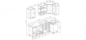 Кухня угловая Антрацит 2200х1000 (Стол. 38мм) в Снежинске - snezhinsk.mebel24.online | фото 2