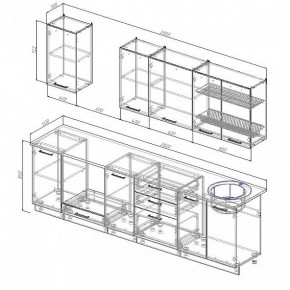 Кухонный гарнитур Антрацит 2800 (Стол. 38мм) в Снежинске - snezhinsk.mebel24.online | фото 3