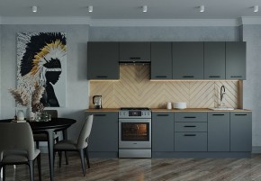 Кухонный гарнитур Антрацит 3000 (Стол. 38мм) в Снежинске - snezhinsk.mebel24.online | фото