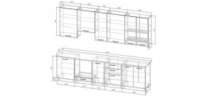 Кухонный гарнитур Каппучино 3000 h950 (Стол. 38мм) в Снежинске - snezhinsk.mebel24.online | фото 2