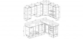 Кухонный гарнитур Меренга 2200*1600 h950 (Стол. 38мм) в Снежинске - snezhinsk.mebel24.online | фото 2