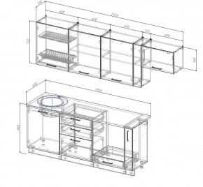 Кухонный гарнитур Муссон 2550 (Стол. 38мм) в Снежинске - snezhinsk.mebel24.online | фото 2