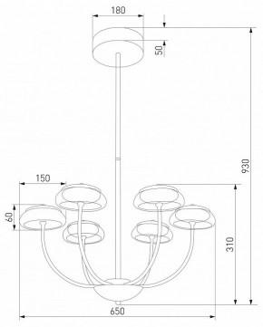Люстра на штанге Eurosvet Fungo 50388 LED черный в Снежинске - snezhinsk.mebel24.online | фото 4