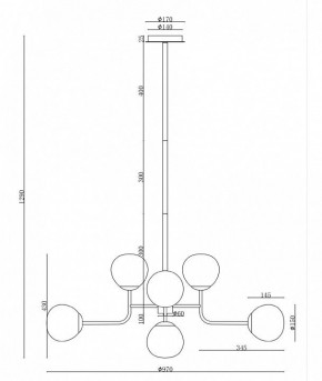 Люстра на штанге Maytoni Erich MOD221-PL-08-G в Снежинске - snezhinsk.mebel24.online | фото 6