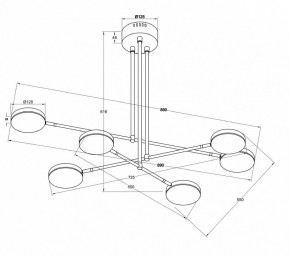 Люстра на штанге Maytoni Fad MOD070PL-L36W3K в Снежинске - snezhinsk.mebel24.online | фото 3