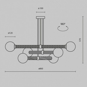 Люстра на штанге Maytoni Teatro MOD287PL-06BS в Снежинске - snezhinsk.mebel24.online | фото 3