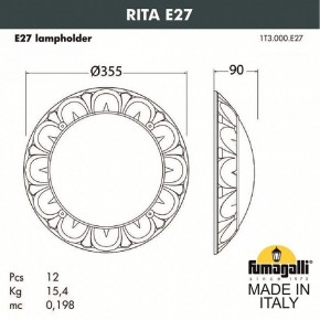 Накладной светильник Fumagalli Rita 1T3.000.000.AYE27 в Снежинске - snezhinsk.mebel24.online | фото 2