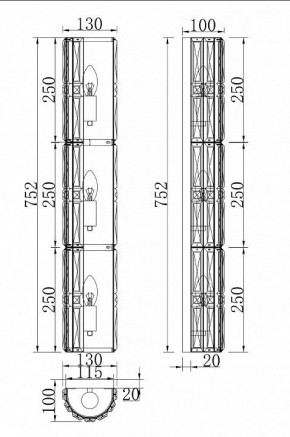 Накладной светильник Maytoni Facet MOD094WL-03G в Снежинске - snezhinsk.mebel24.online | фото 4