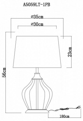 Настольная лампа декоративная Arte Lamp Baymont A5059LT-1PB в Снежинске - snezhinsk.mebel24.online | фото 3