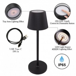 Настольная лампа декоративная Arte Lamp Fuyue A1616LT-1BK в Снежинске - snezhinsk.mebel24.online | фото 3