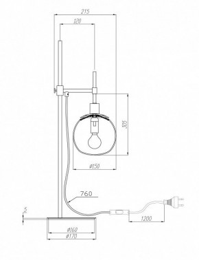 Настольная лампа декоративная Maytoni Erich MOD221-TL-01-N в Снежинске - snezhinsk.mebel24.online | фото 3