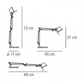 Настольная лампа офисная Artemide  A001300 в Снежинске - snezhinsk.mebel24.online | фото 4