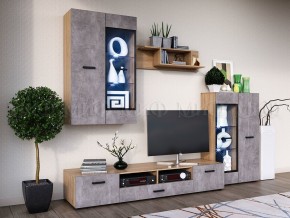 Нэнси New Тумба ТВ ЛДСП (2дв.+1ящ.) Бетон светлый/Сонома в Снежинске - snezhinsk.mebel24.online | фото 3