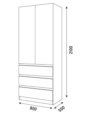 ПАРУС Шкаф 2-х ств. 800 в Снежинске - snezhinsk.mebel24.online | фото 3