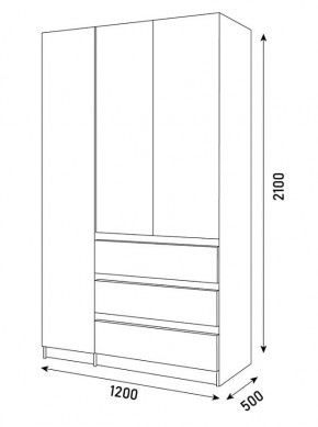 ПАРУС Шкаф 3-х ств. 1200 в Снежинске - snezhinsk.mebel24.online | фото 3